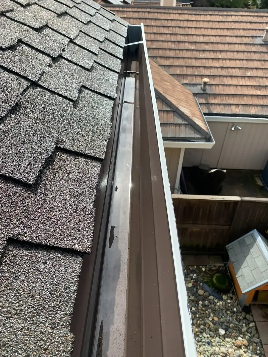 The same gutter cleared and draining after Primetime service